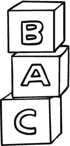 A,B,C Cubes Coloring Page